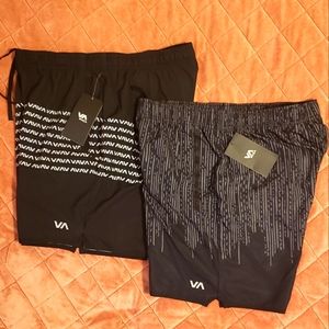 RVCA Yogger Stretch Elastic Athletic Shorts 17"BUNDLE
